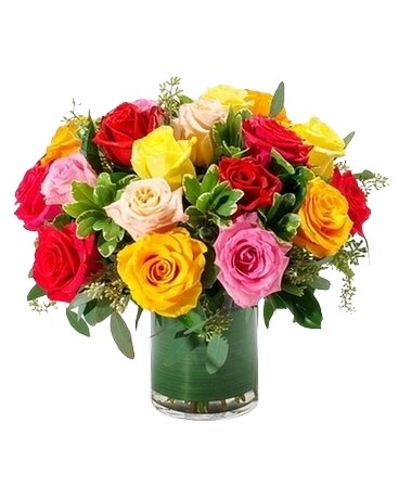 Bright and Pretty-18 Premium Roses Flower Arrangement