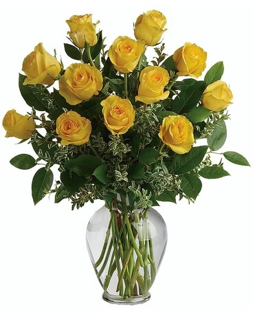 Mellow Yellow-12Premium Roses Flower Arrangement