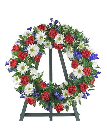 Forever Honorable Standing Wreath Funeral Arrangement