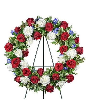 Extraordinary Patriot Standing Wreath Funeral Arrangement