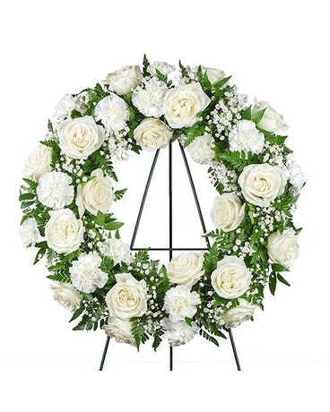 Here With You Standing Wreath Funeral Arrangement