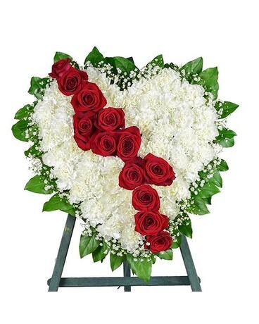 Classic Broken Heart Funeral Arrangement