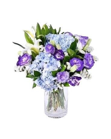 Moody Blue Vase Arrangement Flower Arrangement