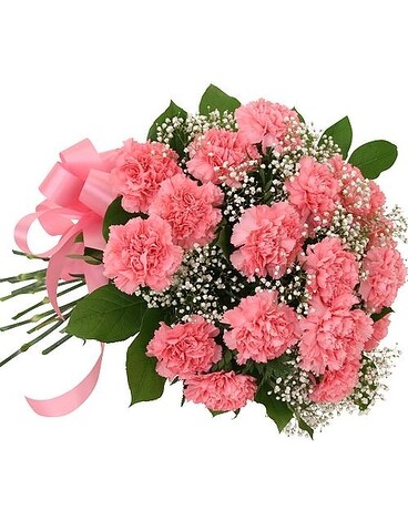 Pink Carnations Loose Wrapped-12 Stems Flower Arrangement