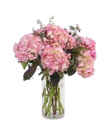 Tinted Pink Hydrangea Flower Arrangement