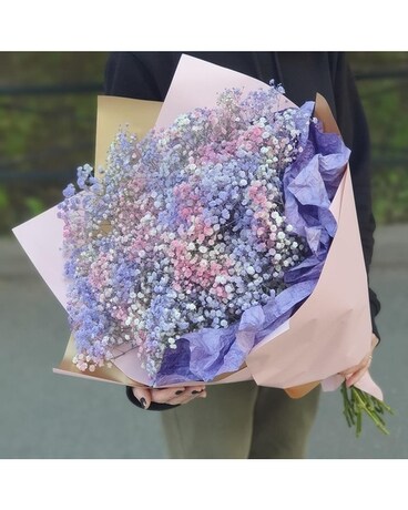 Lovely Lavender Babies Breath Flower Arrangement