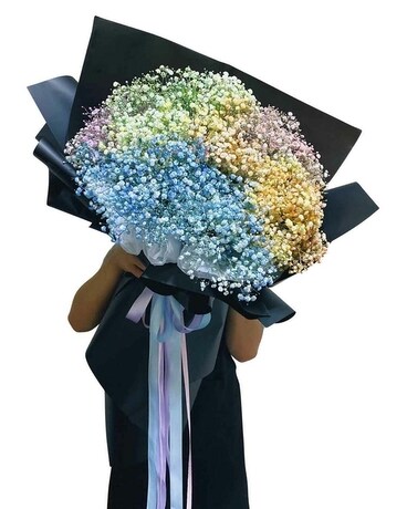 JUMBO Rainbow Babies Breath Bouquet Bouquet