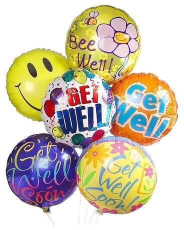 Get Well Soon Mylar Balloon Set-6 Mylar Balloons Balloon Bouquet
