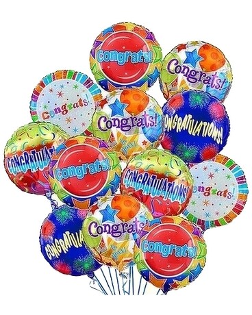 Congratulations Mylar Balloon Set-1 Dozen Balloon Bouquet