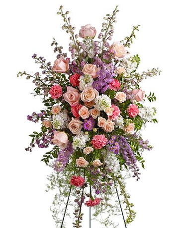Touching Tribute Standing Spray Funeral Arrangement