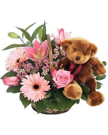 Welcome Baby Girl Flower Arrangement
