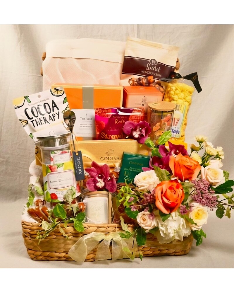 リーシュプレゼントDEATH LABEL FLOWER × FLUX GS Sympathy Fruit & Food Baskets in Wantagh, NY | Dexter Florist