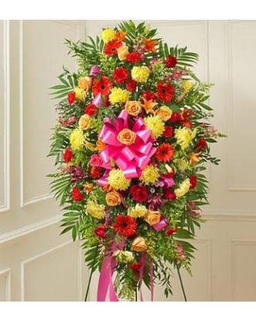 BRIGHT STANDING SPRAY Flower Arrangement
