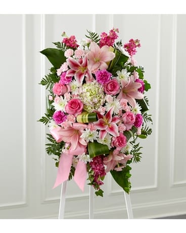 GENTLY INTO THE EVER-AFTER™ STANDING SPRAY Flower Arrangement