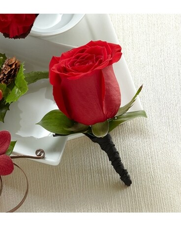 RED ROSE BOUTONNIERE Flower Arrangement