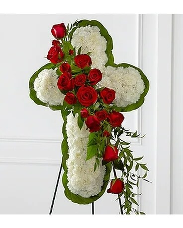 FLORAL CROSS EASEL Flower Arrangement