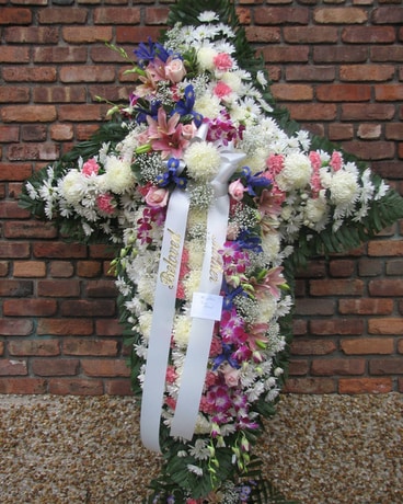 Colorful Cross Flower Arrangement
