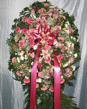 Pink Carnations & Pink Lillies Flower Arrangement