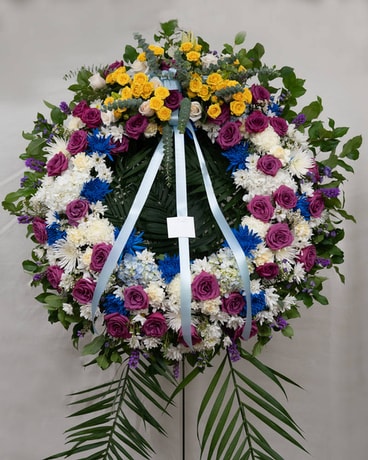 Vibrant Color Wreath Flower Arrangement