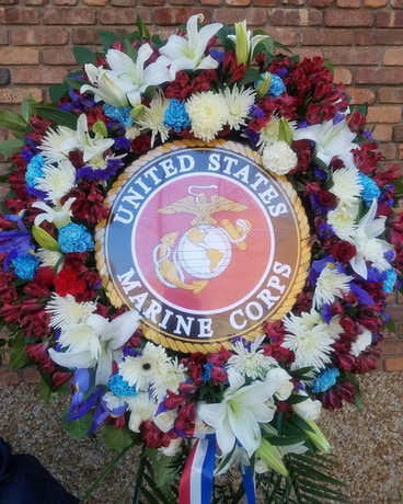 US Marine Corps Emblem Flower Arrangement