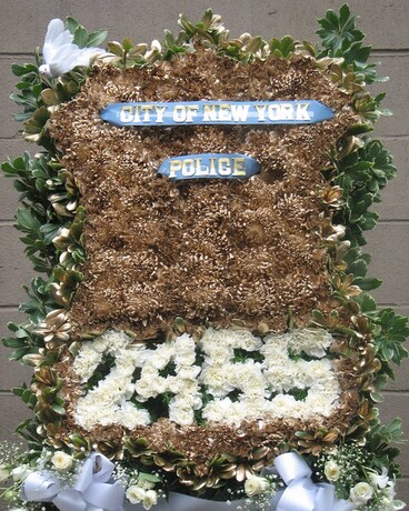 Police Shield Flower Arrangement