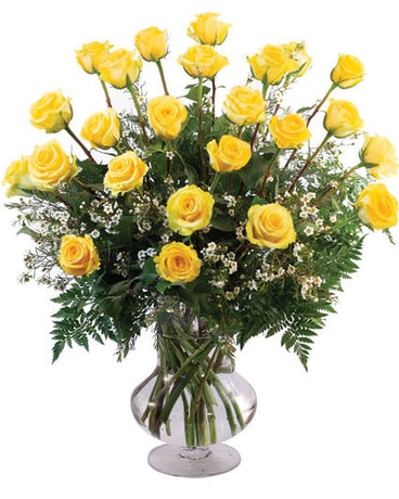 2 Dozen Yellow Roses Flower Arrangement