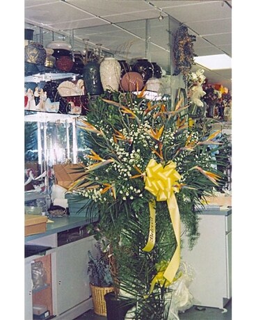 Bird of Paradise Basket Flower Arrangement