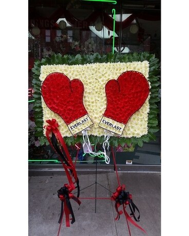 Boxing Gloves Flower Arrangement