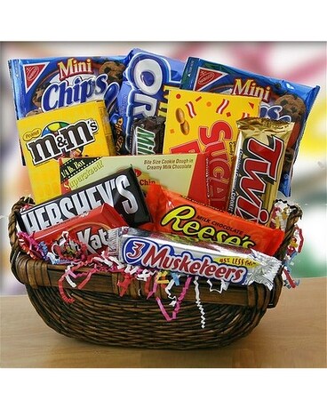 Candy Caravan Candy Gift Basket Flower Arrangement