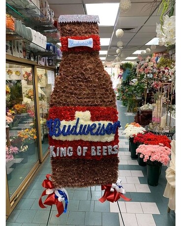 Budweiser Beer Flower Arrangement