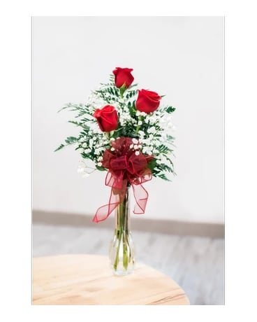 Ellington's Trio in Red Flower Arrangement