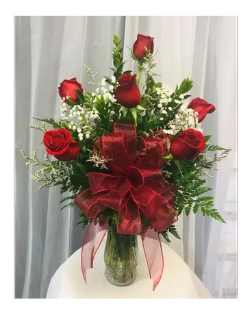 6 Roses by Ellington's Flower Arrangement