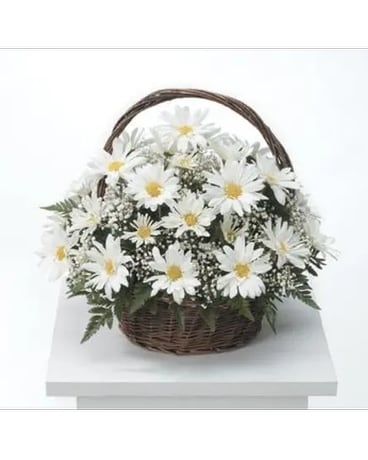 Mom's Daisy Basket Flower Arrangement