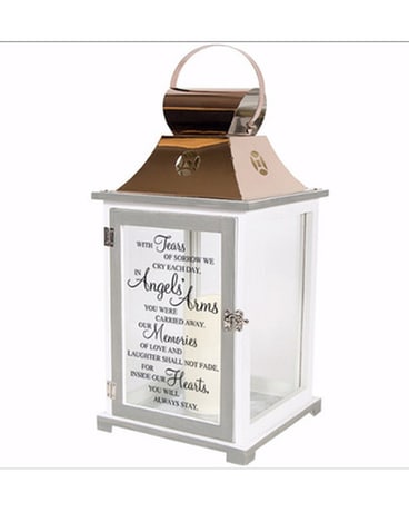 Angel's Arms Memory Lantern Flower Arrangement