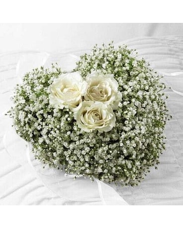 Babies Breath Heart Casket Insert Flower Arrangement