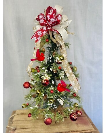 Cardinals in the Pines - Silk Arrangement Custom product