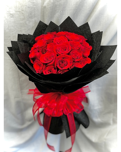Wrapped Long Stem Red Roses
