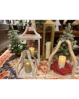 Large Size White with Candle size,  inches height and  inches wide.