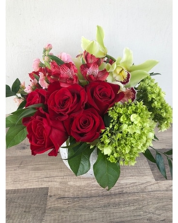 Raspberry Macaron Flower Arrangement