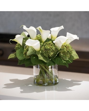 Calla Lily, Hydrangea Buds Arrangement - 15