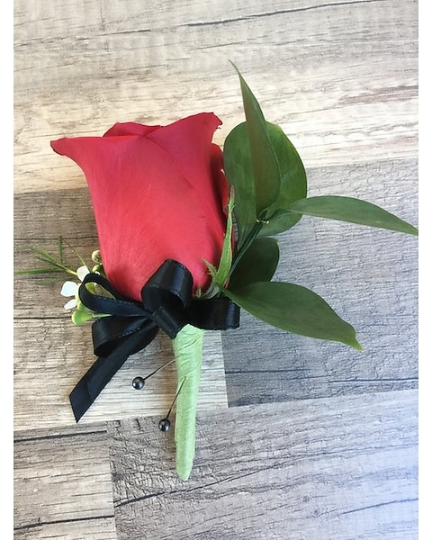 Classic Red Rose Boutonniere in Greenville NC - Jefferson Florist, Inc. Classic Red Rose Boutonniere in Greenville NC - Jefferson Florist, Inc.