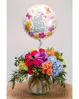 Get Well Balloon size,  inches height and  inches wide.