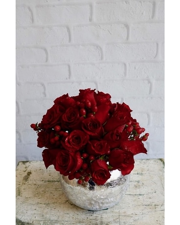 Scarlet Blossoms Flower Arrangement