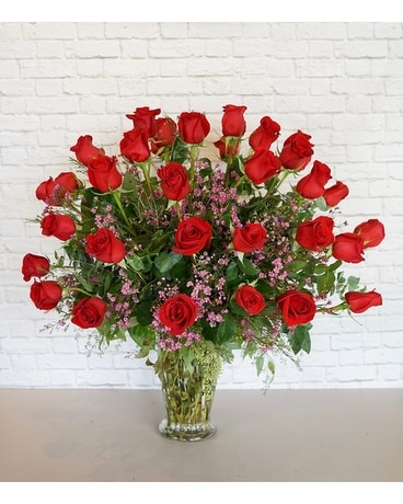 Three Dozen Premium Red Roses Flower Arrangement