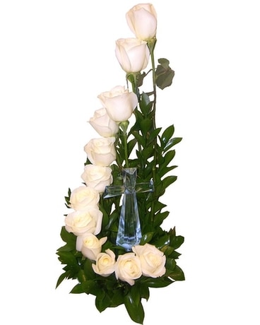 White stairway to Heaven Funeral Arrangement