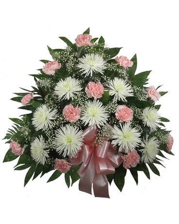 Timeless Traditions Pink Carnation and Fuji Mache Funeral Arrangement