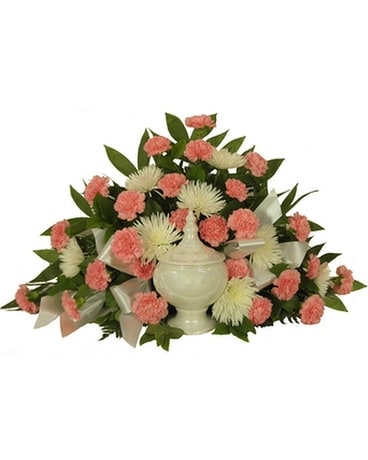 Timeless Traditions Pink Carnation Cremation Funeral Arrangement