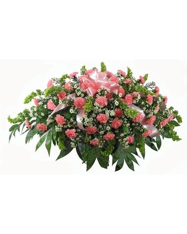 Love's Garden Carnation Garden-Style Casket Spray Funeral Arrangement