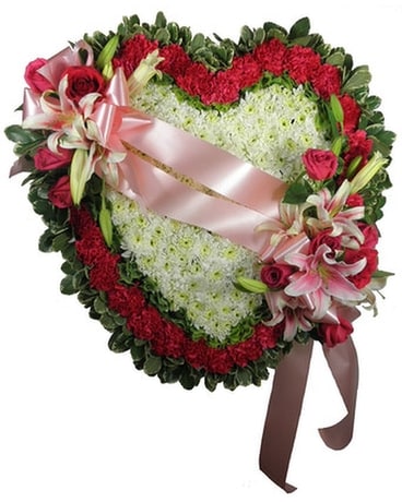 Love's Garden Deluxe Heart Piece Funeral Arrangement