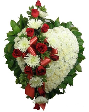 Signature Collection Heart with Spray Funeral Arrangement